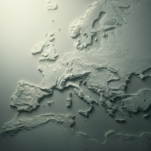 Stylised topographic map showing southern Spain and the Mediterranean.