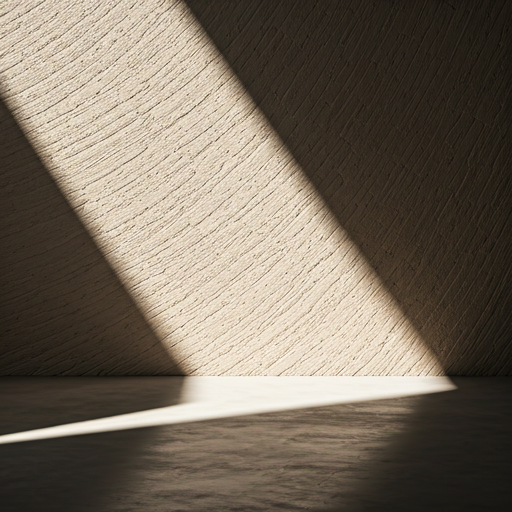 A villa interior in Ibiza — raw limestone walls meeting polished concrete floor in soft morning light.